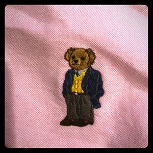 RL Polo Button Down Shirt x Pink x Bear Edition